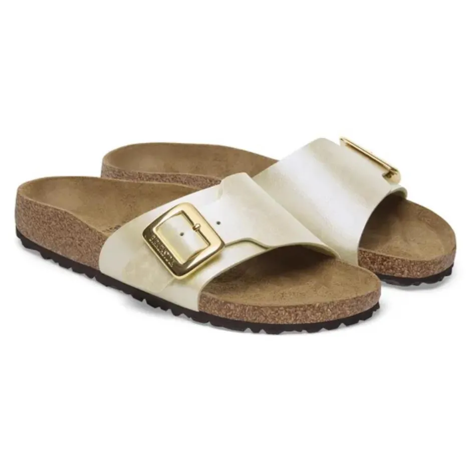 Women Birkenstock Catalina Cushion Buckle Bf - Graceful Pearl White