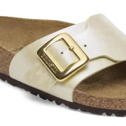 Women Birkenstock Catalina Cushion Buckle Bf - Graceful Pearl White