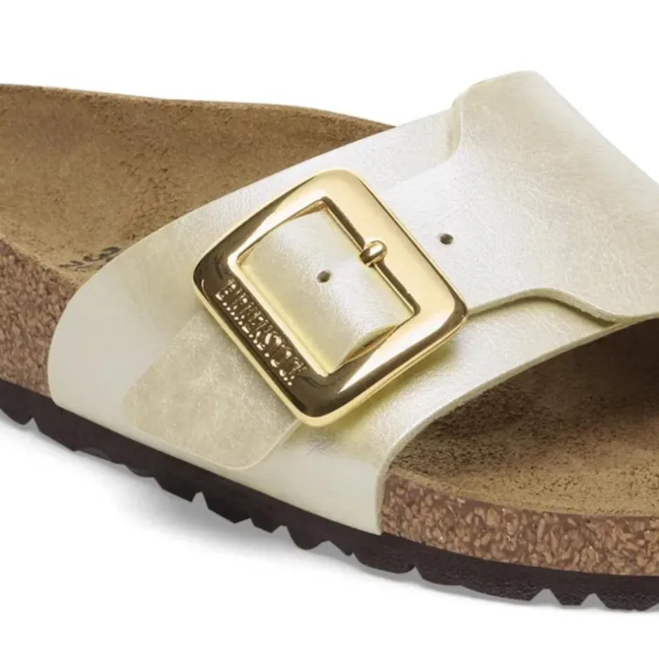 Women Birkenstock Catalina Cushion Buckle Bf - Graceful Pearl White