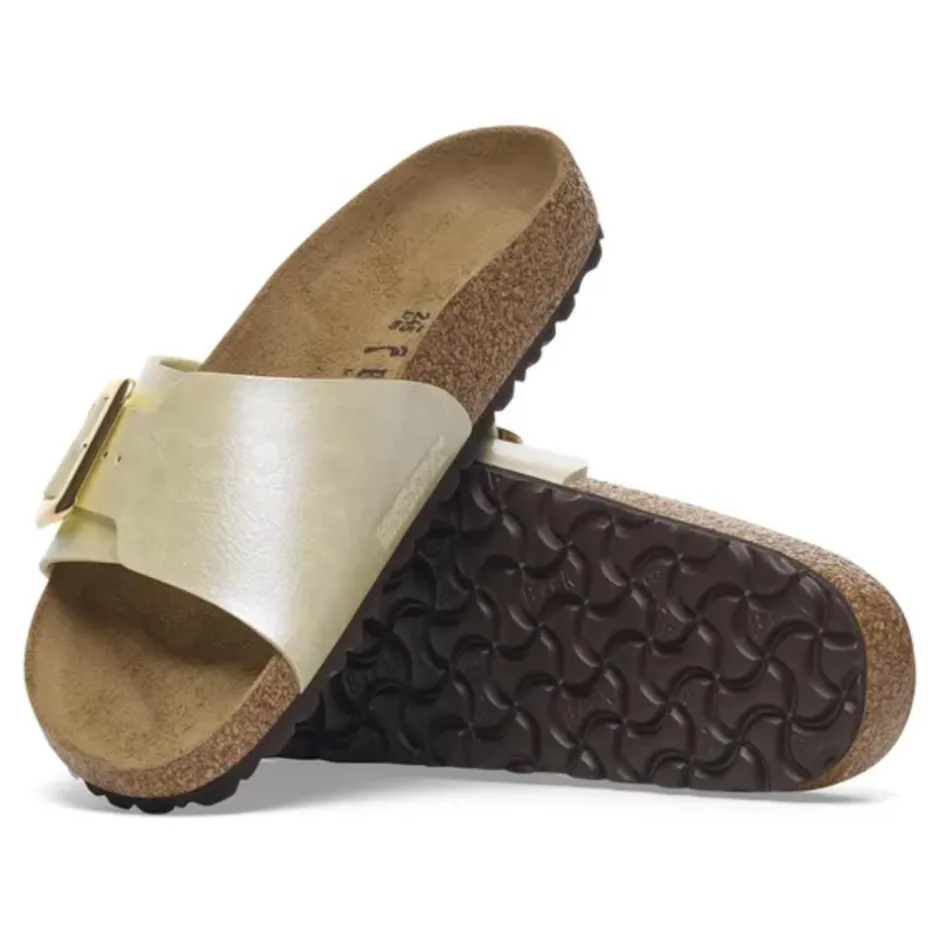 Women Birkenstock Catalina Cushion Buckle Bf - Graceful Pearl White
