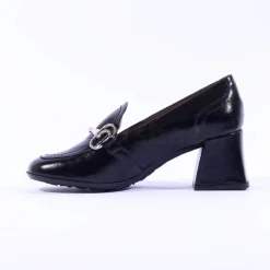 Women Wonders Cayetana Block Heel Loafer - Black Patent