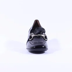 Women Wonders Cayetana Block Heel Loafer - Black Patent