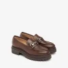 Women NeroGiardini Chunky Sole Link Loafer - Cognac Leather