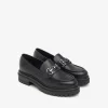 Women NeroGiardini Chunky Sole Link Loafer - Black Leather