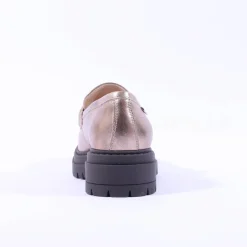Women NeroGiardini Chunky Sole Link Loafer - Metallic Leather