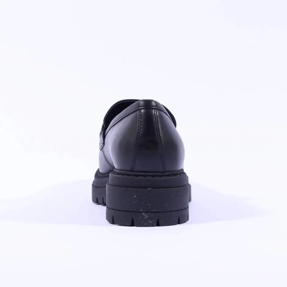 Women NeroGiardini Chunky Sole Link Loafer - Black Leather