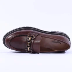 Women NeroGiardini Chunky Sole Link Loafer - Cognac Leather