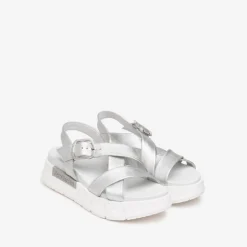 Women NeroGiardini Chunky Sole Strappy Sandal - Silver