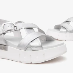 Women NeroGiardini Chunky Sole Strappy Sandal - Silver
