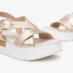 Women NeroGiardini Chunky Sole Strappy Sandal - Gold