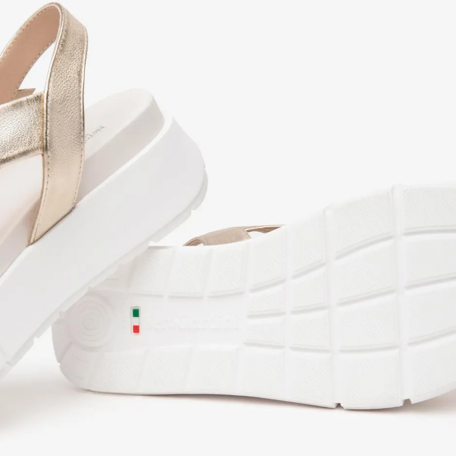 Women NeroGiardini Chunky Sole Strappy Sandal - Gold