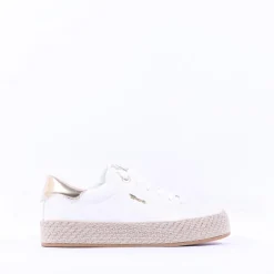 Women Tamaris Cinda Platform Trim Trainer - White Gold
