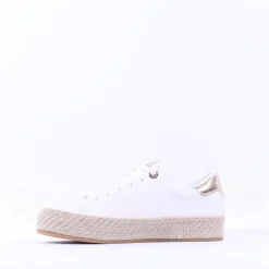 Women Tamaris Cinda Platform Trim Trainer - White Gold