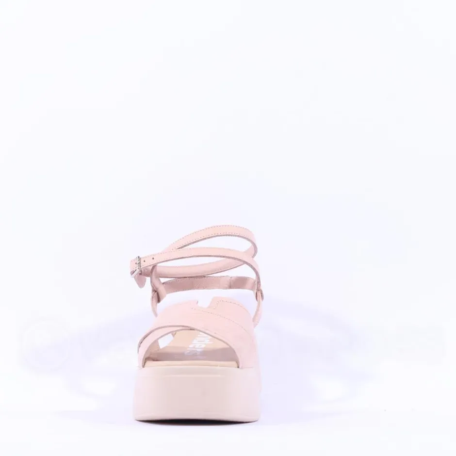 Women Wonders Cira Platform Ankle Strap Sandal - Nude Leather