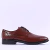Ecco Men Citytray Laced Plain Toe Shoe - Cognac Leather