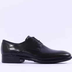 Ecco Men Citytray Laced Plain Toe Shoe - Black Leather