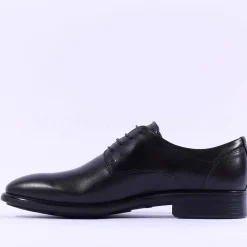 Ecco Men Citytray Laced Plain Toe Shoe - Black Leather