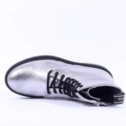 Women NeroGiardini Classic Lace Ankle Boot - Silver Metallic