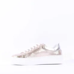 Women Marco Moreo Classic Laced Trainer - Gold Leather