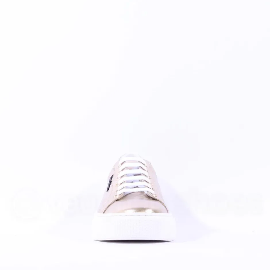 Women Marco Moreo Classic Laced Trainer - Gold Leather