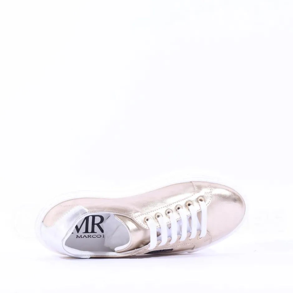 Women Marco Moreo Classic Laced Trainer - Gold Leather