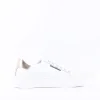 Women Marco Moreo Classic Laced Trainer - White Gold Leather