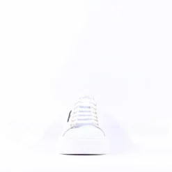 Women Marco Moreo Classic Laced Trainer - White Gold Leather