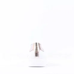 Women Marco Moreo Classic Laced Trainer - White Gold Leather