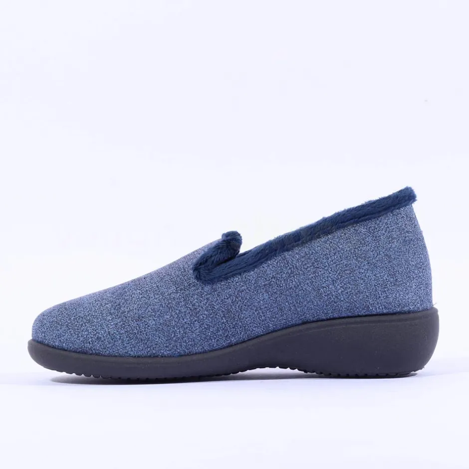 Women Plumaflex Ladies Closed House Slipper - Blue