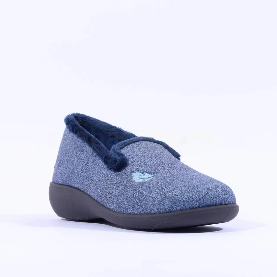 Women Plumaflex Ladies Closed House Slipper - Blue