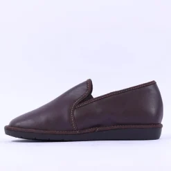Nordikas Men Closed House Slipper - Brown Leather