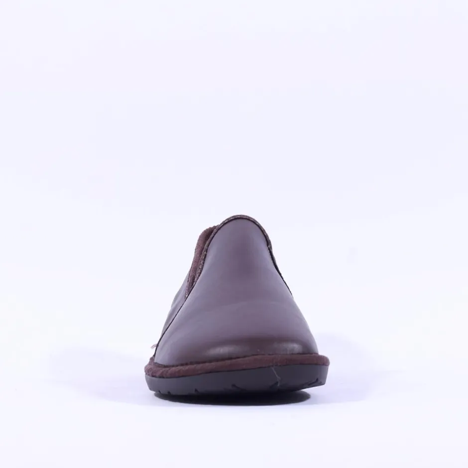 Nordikas Men Closed House Slipper - Brown Leather