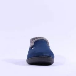 Women Plumaflex Ladies Closed House Slipper - Navy Grey