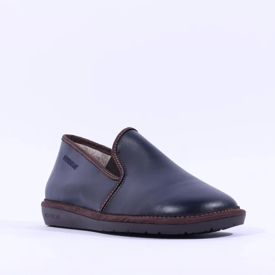 Nordikas Men Closed House Slipper - Navy Leather