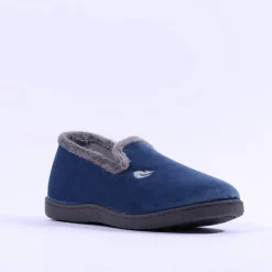 Women Plumaflex Ladies Closed House Slipper - Navy Grey