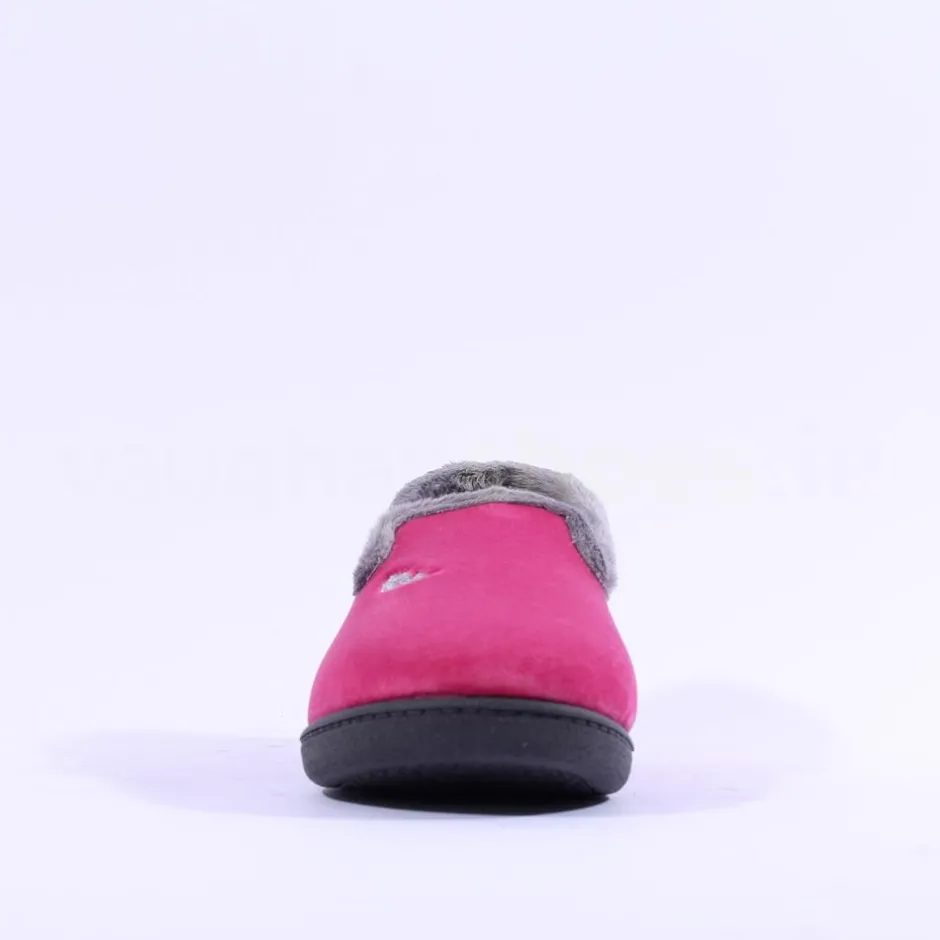 Women Plumaflex Ladies Closed House Slipper - Pink Grey
