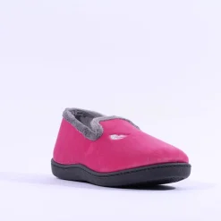 Women Plumaflex Ladies Closed House Slipper - Pink Grey
