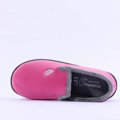 Women Plumaflex Ladies Closed House Slipper - Pink Grey