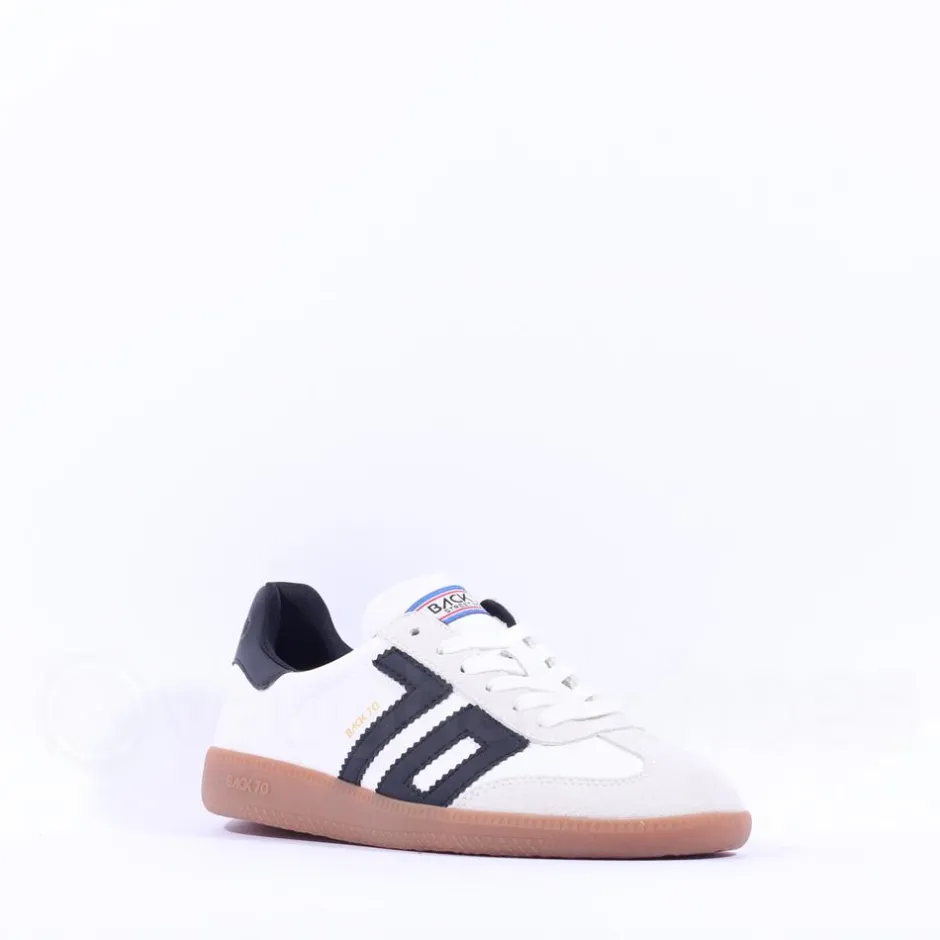 Women Back 70 Cloud Gumsole Retro Trainer - White Black