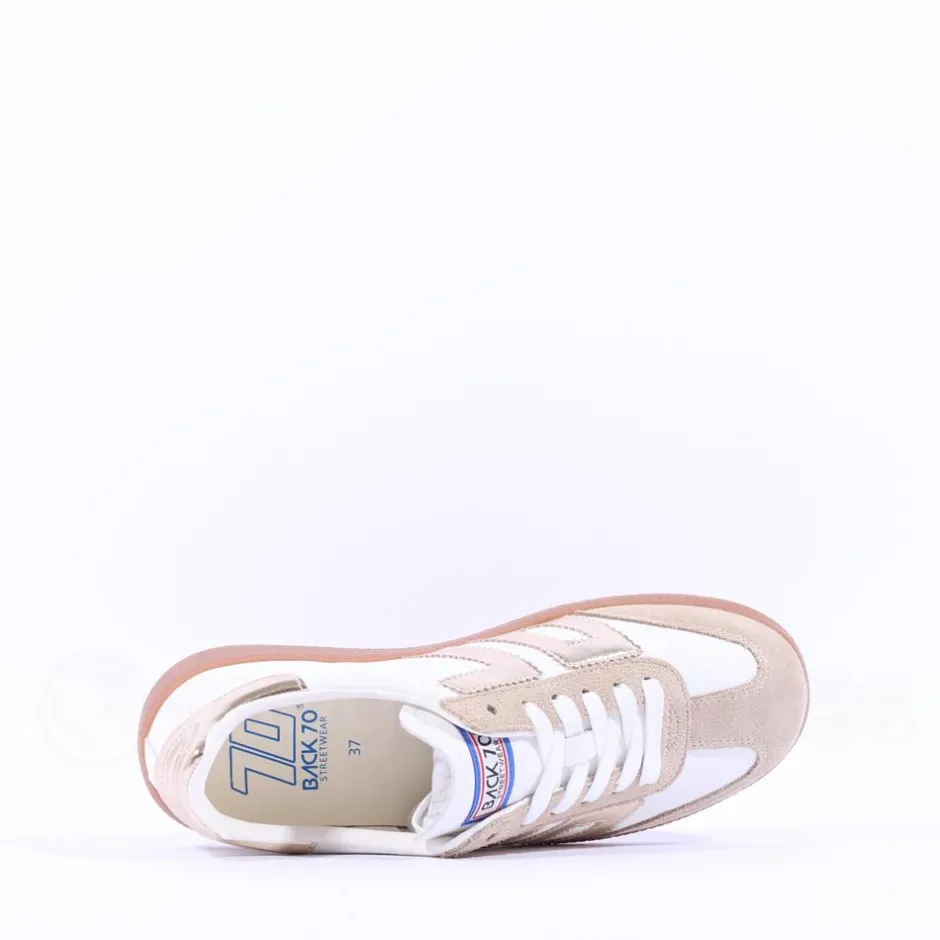 Women Back 70 Cloud Gumsole Retro Trainer - Gold Metallic