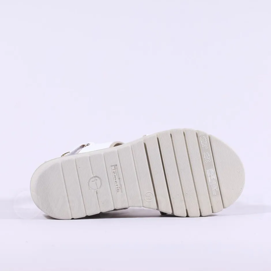 Women Tamaris Cobe Platform Wedge Sandal - White Gold