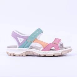 Women Rieker Comfort Sandal Velcro Strap - Multi