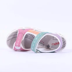 Women Rieker Comfort Sandal Velcro Strap - Multi