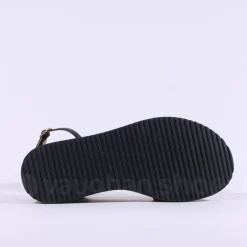 Women Repo Cork Platform Wedge Sandal - Black Combi