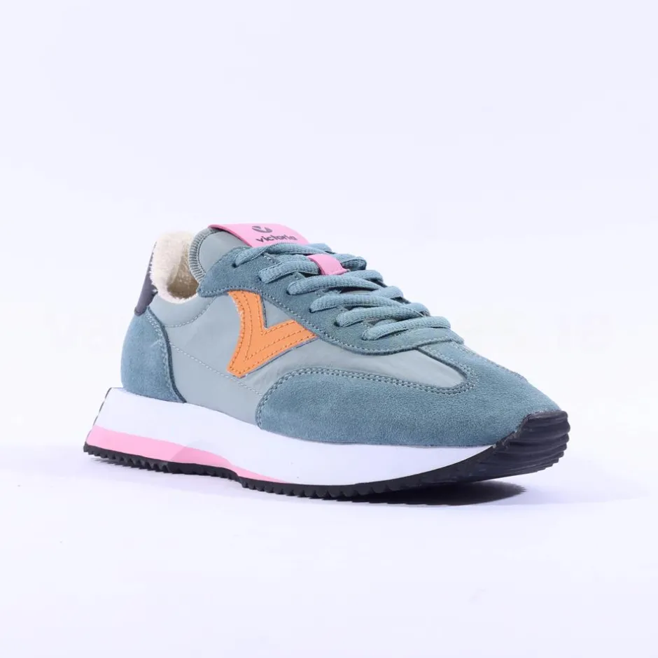 Women Victoria Cosmos Waffle Nylon Trainer - Jade