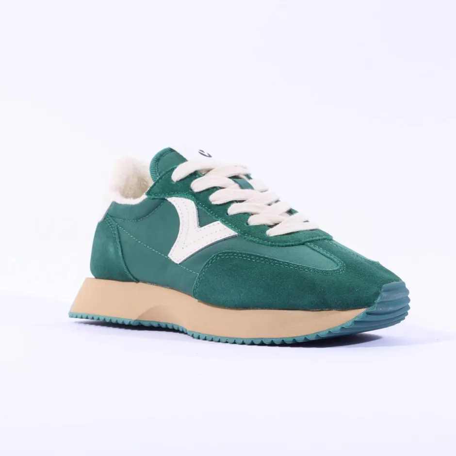Women Victoria Cosmos Waffle Nylon Trainer - Verde