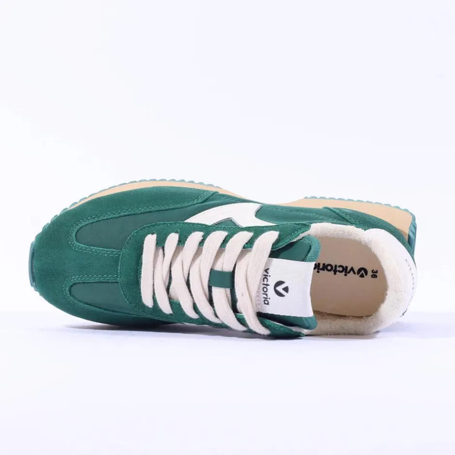 Women Victoria Cosmos Waffle Nylon Trainer - Verde