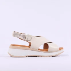 Women Oh My Sandals Criss Cross Slingback - Cream Gold