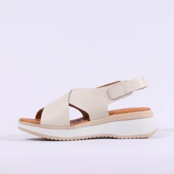 Women Oh My Sandals Criss Cross Slingback - Cream Gold