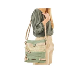 Rieker Crossbody Shimmer Bag - Green Gold Combi